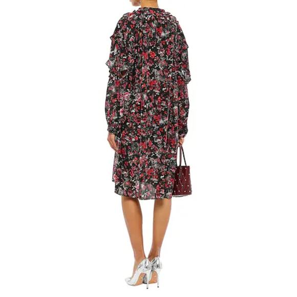 Iro Equip cutout printed silk crepe dress red and black size 4 - Picture 11 of 12